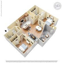 2 Bed 2 Bath 1250 SqFt (1121 Net) 0534 floor plan